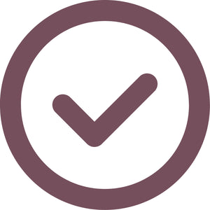 Purple checkmark icon in circle for confirmation and approval symbol