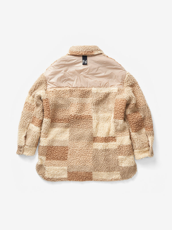 Padded Wool Sherpa Shirt Jacket - Natural Mix