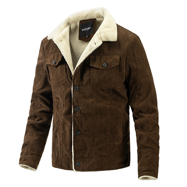 Men's Plus Fleece Jacket Fashion Warm Casual Jacket Trend Men's Clothing