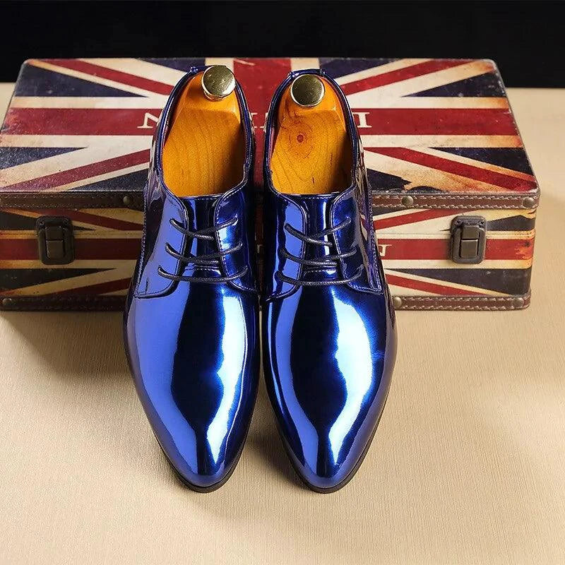 Mandotos Metallic Rose Gold Mens Dress Shoes Formal Office Footwear Classic Silhouette